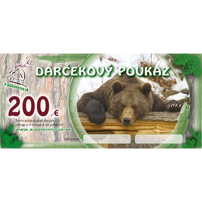 e-polovnictvo.sk Darčekový poukaz v hodnote - 200 €