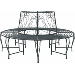 vidaXL Дървесен бенч 8 -местен Ø 160 x 89 см steel Сребристо сиво (42029529)