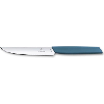 Victorinox 6.9006.122 Swiss Modern Nôž na steak, 12 cm, hladká čepeľ, modrý