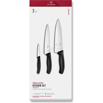 Victorinox - Комплект кухненски ножове SWISS CLASSIC, 3 бр. , черен (GG686)