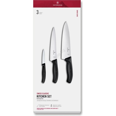 Victorinox - Комплект кухненски ножове SWISS CLASSIC, 3 бр. , черен (GG686)