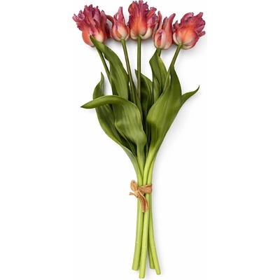 Umělá kytice papouščích tulipánů starorůžová