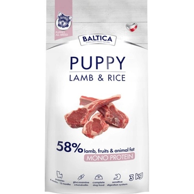 Baltica Hypoallergenic Puppy Lamb&Rice XS/L 3 kg