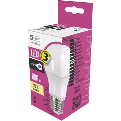Emos LED žiarovka Classic A60 8,5W E27 teplá biela
