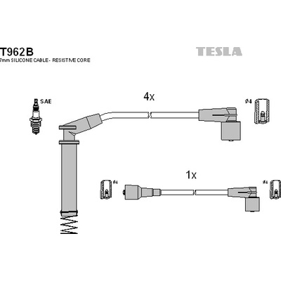 Sada zapaľovacích káblov TESLA T962B