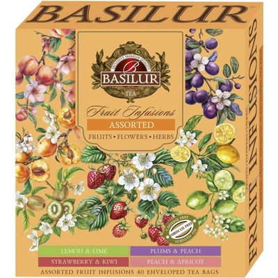 Basilur Fruit Infusions sada ovocných čajů bez ibišku 40 x 1,8 g