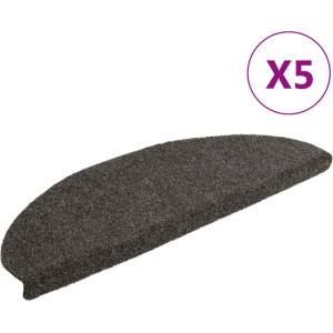 vidaXL Изтривалки за стълби, самозалепващи се, 5 бр. , 65x21x4 см, антрацит, полукръгли, големи