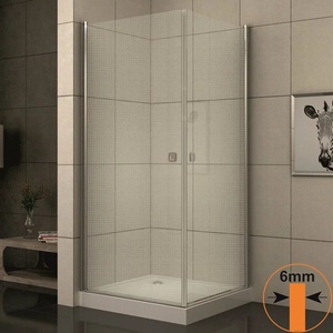 Inter Ceramic Квадратна душ кабина Inter Ceramic с въртящи се врати 90x90 см, гланцирана хромирана повърхност с бели точки (109SQ)
