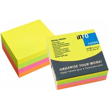 Image 1 of Info Самозалепващи листчета Info, 320л. , размер 75x75mm, различни цветове (OK27125)