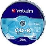 Verbatim CD-R записваеми CD 700MB 25бр цилиндрични 43432 (43432)