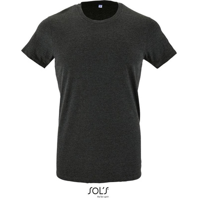 Sol's Regent Fit pánske tričko Slim Fit sivé ch. mel.
