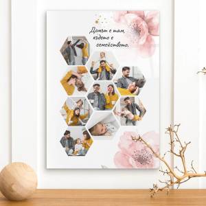 Art Gift Decor Стъклено пано със снимки - Семейство