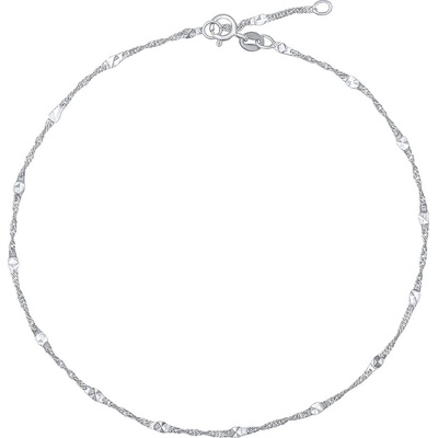 SILVEGO Řetízek na nohu z bílého zlata s broušenými destičkami FNN1703AGW – Zboží Mobilmania