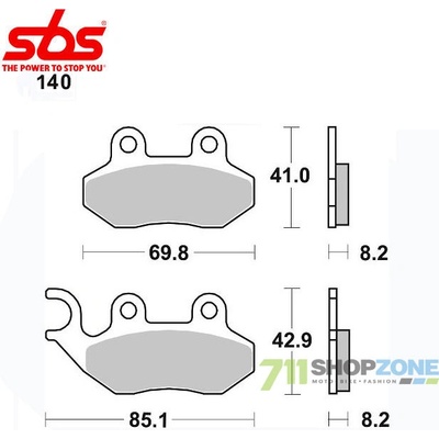 SBS brzdové platničky 140CT Peugeot SYM
