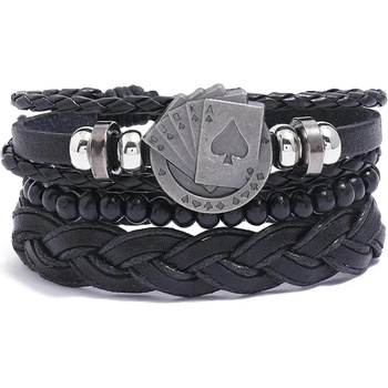 HARAHU Мъжки гривни Playing Cards - Черна KP33183 (33183)