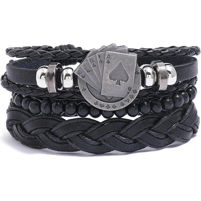 HARAHU Мъжки гривни Playing Cards - Черна KP33183 (33183)