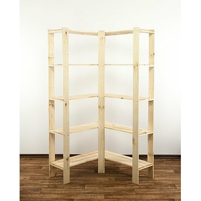 Wamar Sosenka Drevený regál rohový Maxi 4Z+ 166 x 85 x 30 cm borovica