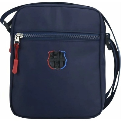 Taška přes rameno FC Barcelona 3 kapsy na zip tmavě modrá 17×21 cm