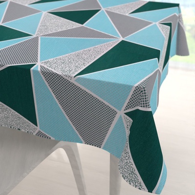 Biante bavlna čtvercový ubrus Sandra SA-334 Modro-zelené trojúhelníky 130x130cm