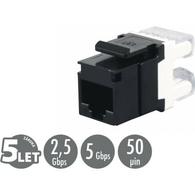 Zarezávací keystone Solarix CAT5E UTP RJ45 SXKJ-5E-UTP-BK