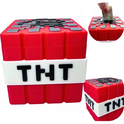 3D Pokladnička TNT Minecraft - Nápaditá dekorácia do izby pre deti a hráčov
