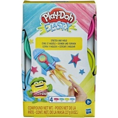 Hasbro Play-Doh - 4 plechovky modelovací pasty Elastix každá po 56 g 50 barev E6967