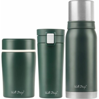 Vialli Design FUORI zelená zostava termohrnček 400 ml + termoska 1 l + termoska na jedlo 500 ml