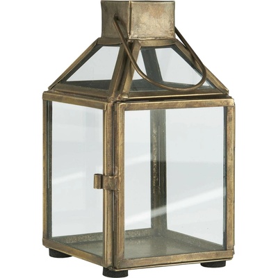 IB LAURSEN Mini lucerna Norr 12,5 cm, měděná barva, čirá barva, sklo, kov