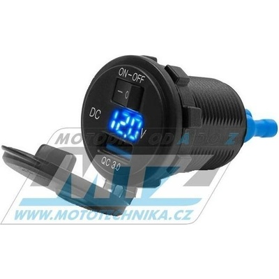 Zásuvka 12V/24V + USB 5V/3.1A (s vypínačem a zobrazením napětí) 00-33913