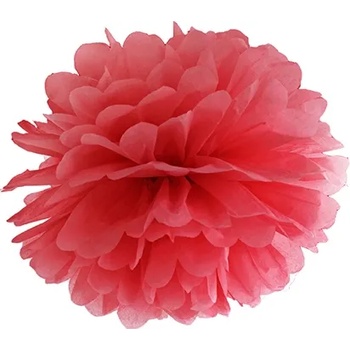 Image 1 of PartyDeco Помпон във формата на червено цвете 25 см