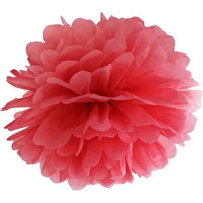 PartyDeco Помпон във формата на червено цвете 25 см