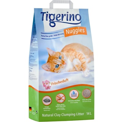 Tigerino 2 х 14 л Tigerino Nuggies постелка за котки - със свеж аромат на пролетна поляна