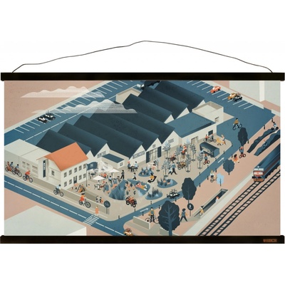 Art print - Továrna na sny - 70 x 41 černá lišta