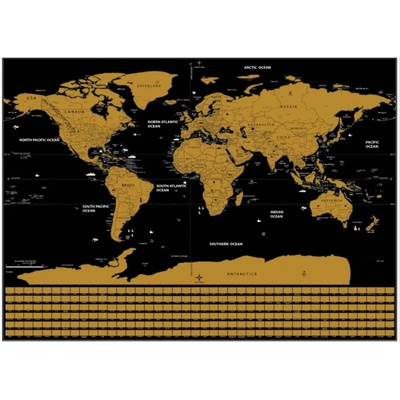 Stírací mapa světa „BLACK“