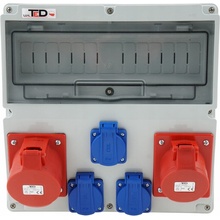 STAVEBNÍ ROZVADĚČ 400V 16A/5P + 400V 32A/5P + 3 X 230V 16A 14 MODULŮ