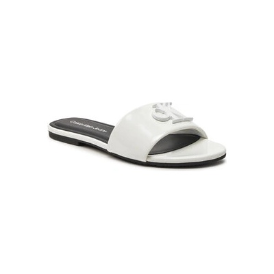 Calvin Klein Jeans Чехли Flat Sandal Slide Mg Met YW0YW01348 Бял (Flat Sandal Slide Mg Met YW0YW01348)