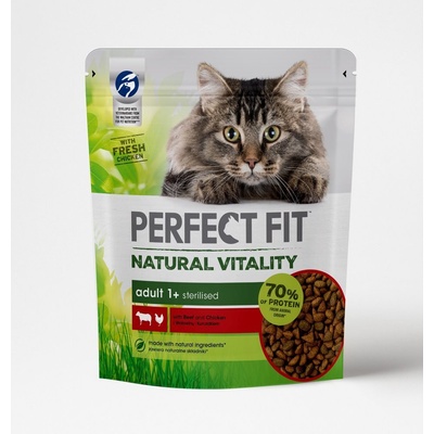 Perfect Fit Natural Vitality Adult 1+ hovädzie a kuracie 650 g