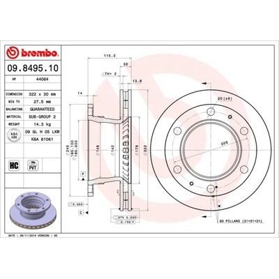 Brzdový kotúč BREMBO 09.8495.10