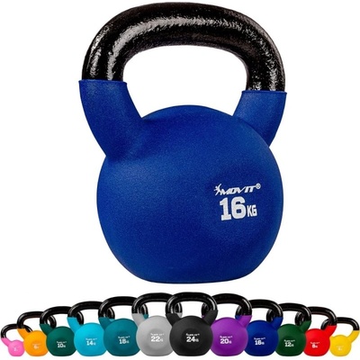 MOVIT Kettlebell liatinový pokrytý neoprénom 16kg