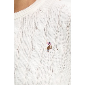 U. S. Polo Assn U. S. Polo Assn. пуловер дамски от памук CREW NECK CABLE (WUP0398) - answear - 136,71 лв