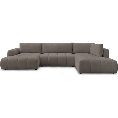 Bobochic Кафяво-сив сгъваем/с място за съхранение ъглов диван (десен ъгъл/U форма) Fuji - Bobochic Paris (106572)