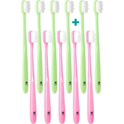 Nanosmile Ultrajemný zubní kartáček Green&Pink 11 ks