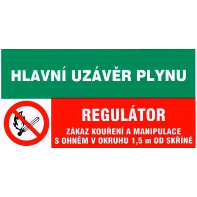 Hlavní úzávěr plynu-regulátor 150x80mm - samolepka