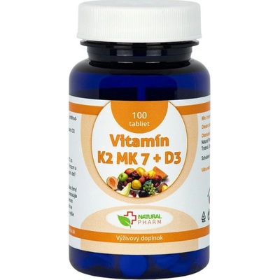 Natural Pharm Vitamín K2 MK-7 + D3 200 tabliet