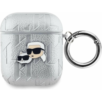 Karl Lagerfeld PU Embossed Karl and Choupette Heads Puzdro na AirPods 1/2 KLA2PGKCPS