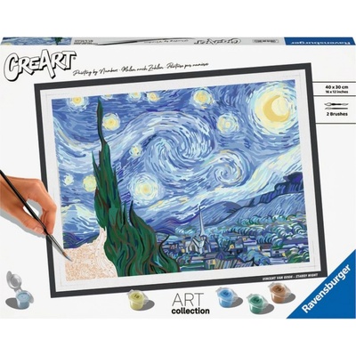 Vymalujsisam.sk Diamantovanie podľa čísiel Vincent Van Gogh Hviezdna noc 40 x 60 cm bez rámu iba zrolované plátno diamanty okrúhle