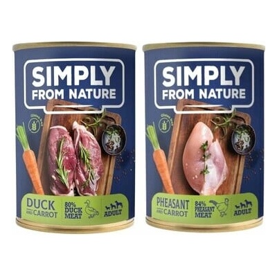 Simply From Nature bažant s mrkvou + kačica s mrkvou 12 x 400 g