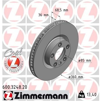 Brzdový kotúč ZIMMERMANN 600.3248.20 (600324820)