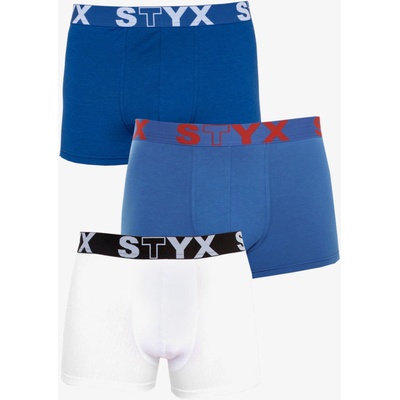 Styx Комплект от три мъжки боксерки Styx в синьо и бяло Styx | Sin | МЪЖЕ | 3XL