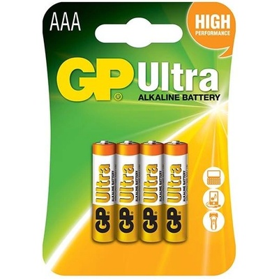 GP Batteries Алкална батерия gp ultra lr03 aaa -4 бр. в опаковка- блистер 1.5v gp, gp24au (gp-ba-24au21-sb4)